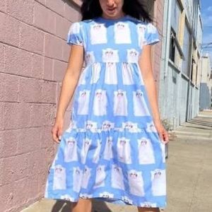 Nooworks Frida Grumpy Cat Dress, washed once, tried on twice, never outside- 2X